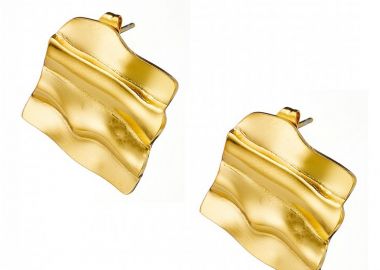 Σκουλαρίκια Από Ατσάλι Επιχρυσωμένο 24Κ AS40178 - AMOR AMOR - 