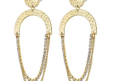 Σκουλαρίκια Από Ατσάλι Επιχρυσωμένο 24Κ AS47880 - AMOR AMOR - 