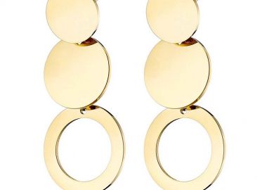 Σκουλαρίκια Από Ατσάλι Επιχρυσωμένο 24Κ AS47886 - AMOR AMOR - 