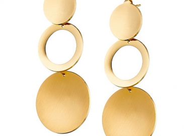 Σκουλαρίκια Από Ατσάλι Επιχρυσωμένο 24Κ AS47967 - AMOR AMOR - 