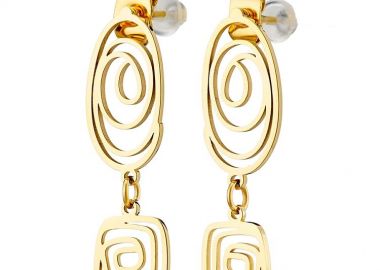 Σκουλαρίκια Από Ατσάλι Επιχρυσωμένο AS48847 - AMOR AMOR - 