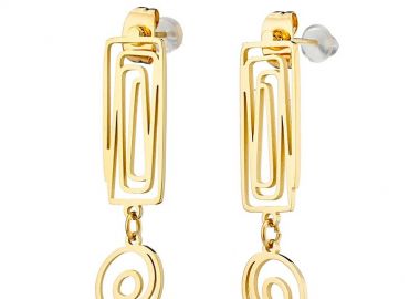 Σκουλαρίκια Από Ατσάλι Επιχρυσωμένο AS48849 - AMOR AMOR - 