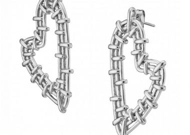 Σκουλαρίκια Από Ατσάλι Με Καρδιά AS40115 - AMOR AMOR - 