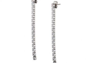 Σκουλαρίκια Από Ατσάλι Με Κρύσταλλα AS45172 - AMOR AMOR - 