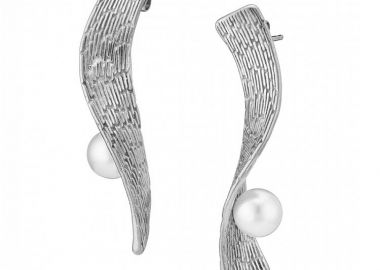 Σκουλαρίκια Από Ατσάλι Με Μαργαριτάρι AS40179 - AMOR AMOR - 