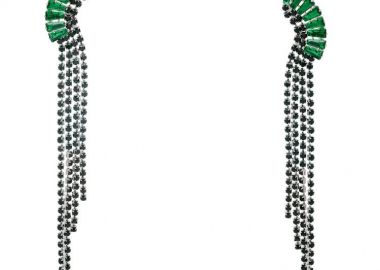 Σκουλαρίκια Από Ατσάλι Με Ζιργκόν Πράσινο MI48635 - AMOR AMOR - 