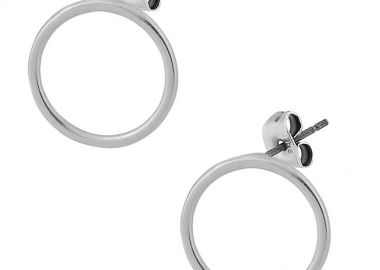 Σκουλαρίκια Από Ορείχαλκο Επαργυρωμένο Με Κύκλο PF42427 - AMOR AMOR - 