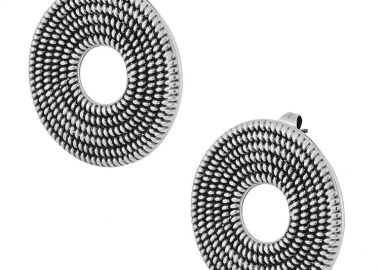 Σκουλαρίκια Από Ορείχαλκο Επαργυρωμένο PF42443 - AMOR AMOR - 