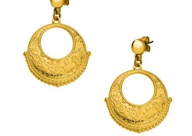 Σκουλαρίκια Από Ορείχαλκο Επιχρυσωμένο 24Κ AA47136 - AMOR AMOR - 