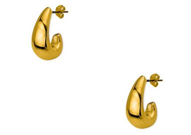 Σκουλαρίκια Από Ορείχαλκο Επιχρυσωμένο 24Κ Γάντζος PF47462 - AMOR AMOR - 