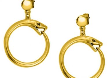 Σκουλαρίκια Από Ορείχαλκο Επιχρυσωμένο 24Κ Με Φίδι AA47412 - AMOR AMOR - 