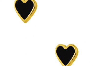 Σκουλαρίκια Από Ορείχαλκο Επιχρυσωμένο 24Κ Με Καρδιά PF42434 - AMOR AMOR - 