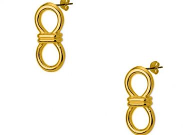 Σκουλαρίκια Από Ορείχαλκο Επιχρυσωμένο 24Κ PF47458 - AMOR AMOR - 