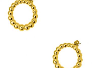 Σκουλαρίκια Από Ορείχαλκο Επιχρυσωμένο 24Κ PF47657 - AMOR AMOR - 