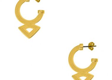 Σκουλαρίκια Από Ορείχαλκο Επιχρυσωμένο 24Κ PF47661 - AMOR AMOR - 