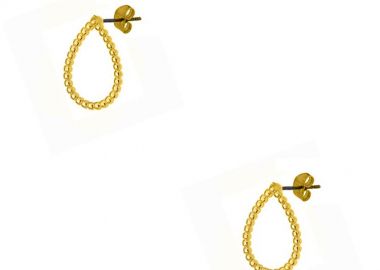 Σκουλαρίκια Από Ορείχαλκο Επιχρυσωμένο 24Κ PF47671 - AMOR AMOR - 