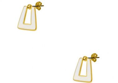 Σκουλαρίκια Από Ορείχαλκο Επιχρυσωμένο 24Κ PF47682 - AMOR AMOR - 