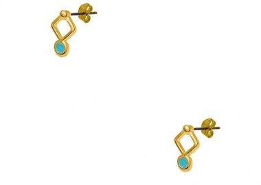 Σκουλαρίκια Από Ορείχαλκο Επιχρυσωμένο 24Κ PF47685 - AMOR AMOR - 