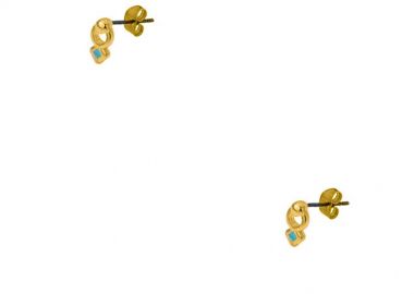 Σκουλαρίκια Από Ορείχαλκο Επιχρυσωμένο 24Κ PF47693 - AMOR AMOR - 