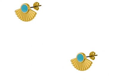 Σκουλαρίκια Από Ορείχαλκο Επιχρυσωμένο 24Κ PF47701 - AMOR AMOR - 