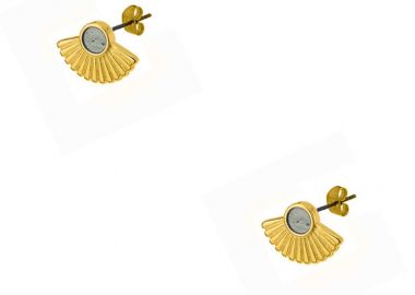 Σκουλαρίκια Από Ορείχαλκο Επιχρυσωμένο 24Κ PF47702 - AMOR AMOR - 