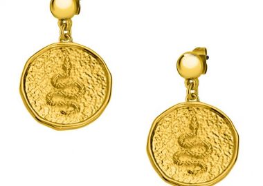 Σκουλαρίκια Από Ορείχαλκο Επιχρυσωμένο Με Φίδι 24Κ AA47390 - AMOR AMOR - 