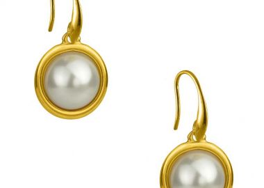 Σκουλαρίκια Από Ορείχαλκο Επιχρυσωμένο Με Μαργαριτάρι AA45077 - AMOR AMOR - 