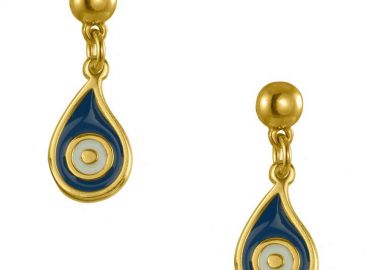 Σκουλαρίκια Από Ορείχαλκο Επιχρυσωμένο Με Ματάκι AA40082 - AMOR AMOR - 