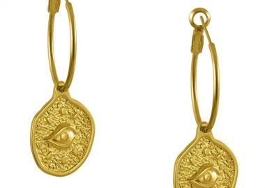 Σκουλαρίκια Από Ορείχαλκο Επιχρυσωμένο Με Ματάκια AA49710 - AMOR AMOR - 