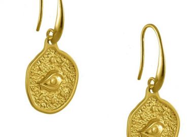 Σκουλαρίκια Από Ορείχαλκο Επιχρυσωμένο Με Ματάκια AA49721 - AMOR AMOR - 