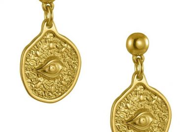 Σκουλαρίκια Από Ορείχαλκο Επιχρυσωμένο Με Ματάκια AA49724 - AMOR AMOR - 