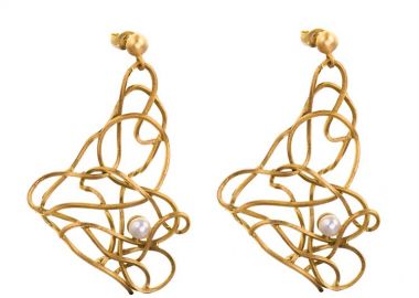 Σκουλαρίκια ασημένια 925 γυνακεία με επιχρύσωμα 24 καρατίων με μαργαριτάρια -  - 