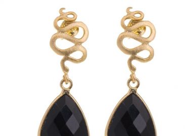 Σκουλαρίκια ασημένια 925 γυνακεία με επιχρύσωμα 24 καρατίων με όνυχα -  - 