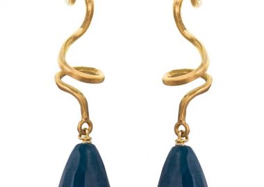 Σκουλαρίκια ασημένια 925 γυνακεία με επιχρύσωμα 24 καρατίων με πέτρες quartz -  - 