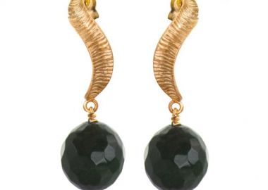 Σκουλαρίκια ασημένια 925 γυνακεία με επιχρύσωμα 24 καρατίων με πέτρες quartz -  - 