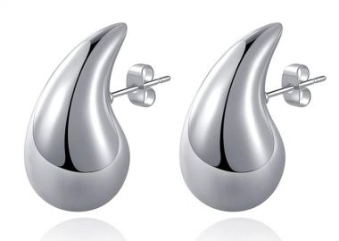 Σκουλαρίκια Chunky Drops 30mm Από Ορείχαλκο MI47833 - AMOR AMOR - 