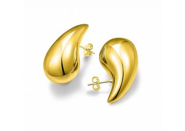 Σκουλαρίκια Chunky Drops Extra Small Από Ατσάλι Επιχρυσωμένο MI47957 - AMOR AMOR - 