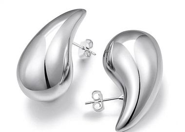 Σκουλαρίκια Chunky Drops Large Από Ατσάλι MI47841 - AMOR AMOR - 