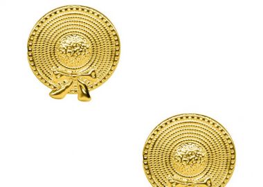 Σκουλαρίκια Chunky Hats Από Ατσάλι Επιχρυσωμένο 24Κ MI43373 - AMOR AMOR - 