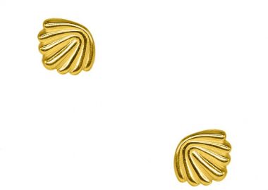 Σκουλαρίκια Chunky Shells Από Ατσάλι Επιχρυσωμένο 24Κ MI43395 - AMOR AMOR - 