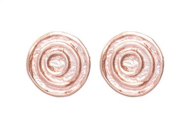 Σκουλαρίκια γυναικεία από ρόζ επιχρυσωμένο ασήμι -  - 