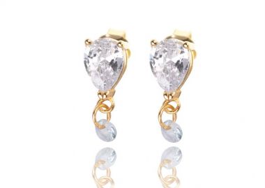 Σκουλαρίκια γυναικεία Paraxenies από επιχρυσωμένο ασήμι 925 με πέτρες ζιργκόν -  - 