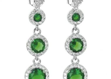 Σκουλαρίκια γυναικεία Paraxenies ροζέτες από ασήμι 925 με πέτρες ζιργκόν -  - 