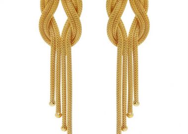 Σκουλαρίκια Κόμπος του Ηρακλή μεγάλο μέγεθος από επιχρυσωμένο ασήμι 925 -  - 