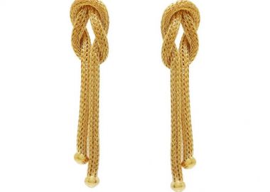 Σκουλαρίκια Κόμπος του Ηρακλή μικρό μέγεθος από επιχρυσωμένο ασήμι 925 -  - 