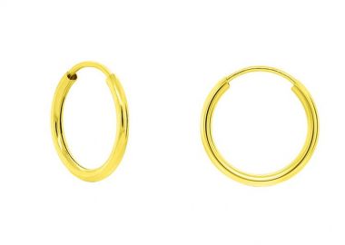 Σκουλαρίκια Κρίκοι 1,5x15mm Από Ασήμι 925 Επιχρυσωμένο PS48769 - AMOR AMOR - 