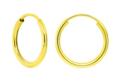 Σκουλαρίκια Κρίκοι 1,5x30mm Από Ασήμι 925 Επιχρυσωμένο PS48773 - AMOR AMOR - 