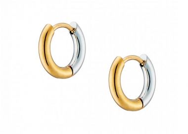 Σκουλαρίκια Κρίκοι 1x0.3 cm Από Ατσάλι Και Ατσάλι Επιχρυσωμένο 24Κ AS40140 - AMOR AMOR - 