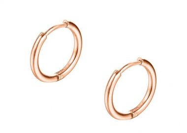 Σκουλαρίκια Κρίκοι 2,5x10 mm Από Ατσάλι Ροζ Επιχρυσωμένο 24Κ AS48666 - AMOR AMOR - 