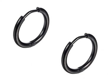 Σκουλαρίκια Κρίκοι 2,5x12 mm Από Ατσάλι Μαύρο AS48657 - AMOR AMOR - 